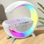 Multi-functional Led Clock Display Speaker G Lamp Bt- 3401 | Led Wireless Charging Speaker, G-shaped Speaker Light, Bluetooth Mp3 Player, Night Light And Alarm Clock - Image 4