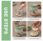 4 in 1 Electric Handheld Cooking Hammer Vegetable Cutter Set Electric Food Chopper Multifunction Vegetable Fruit Slicer - Image 9