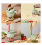 4 in 1 Electric Handheld Cooking Hammer Vegetable Cutter Set Electric Food Chopper Multifunction Vegetable Fruit Slicer - Image 5