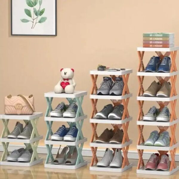 5 Layers Stackable Vertical Space Saving Shoe Storage Rack Bookshelf Organizer