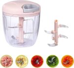 Manual Garlic Chopper Hand-Powered Food Chopper Mini Pull String Design Food Processor, Mincer,Garlic Press Mincer Pepper Chili Nuts Meat Grinder - Image 2