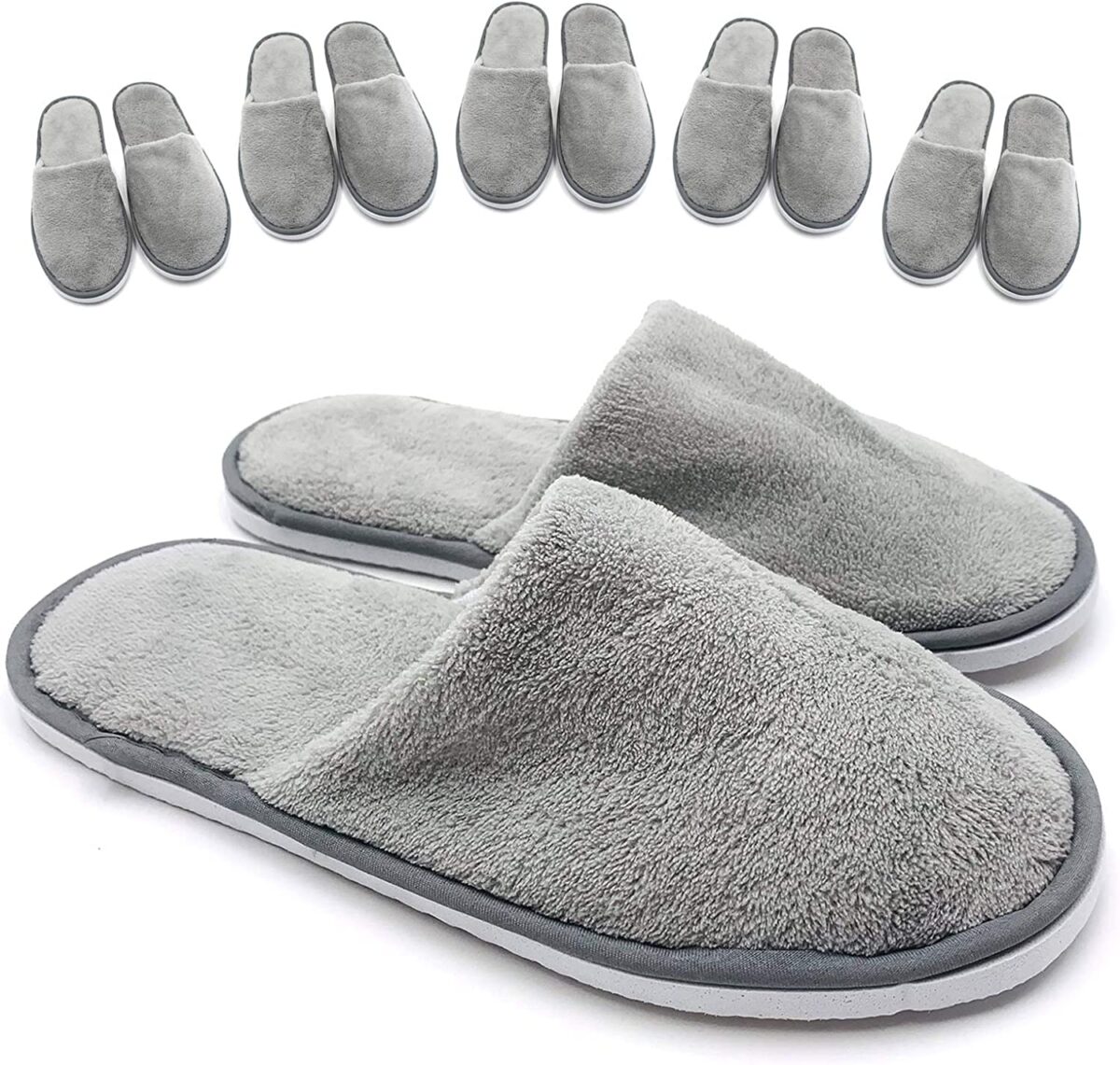 Warm Spa Slippers-Closed Toe Non Slip Disposable Hotel Slippers for Wowens Men-Thick Soft Cotton Reusable House Slippers Fit for Guests,Bathroom,Bedroom,Travel,Home,Indoor - Image 1