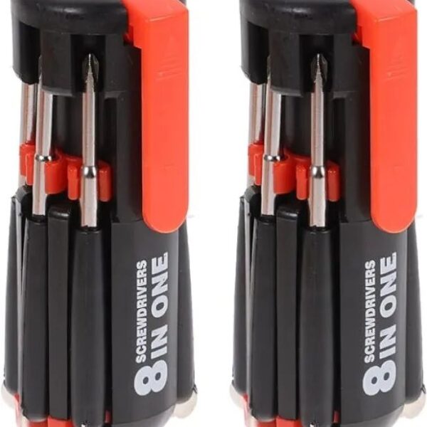 8in1 Screw Driver  Screwdriver Tool Kit With LED Torch Multifunctional Screwdriver Multi Portable with 6LED Torch Tools Light Up Flashlight Maintenance