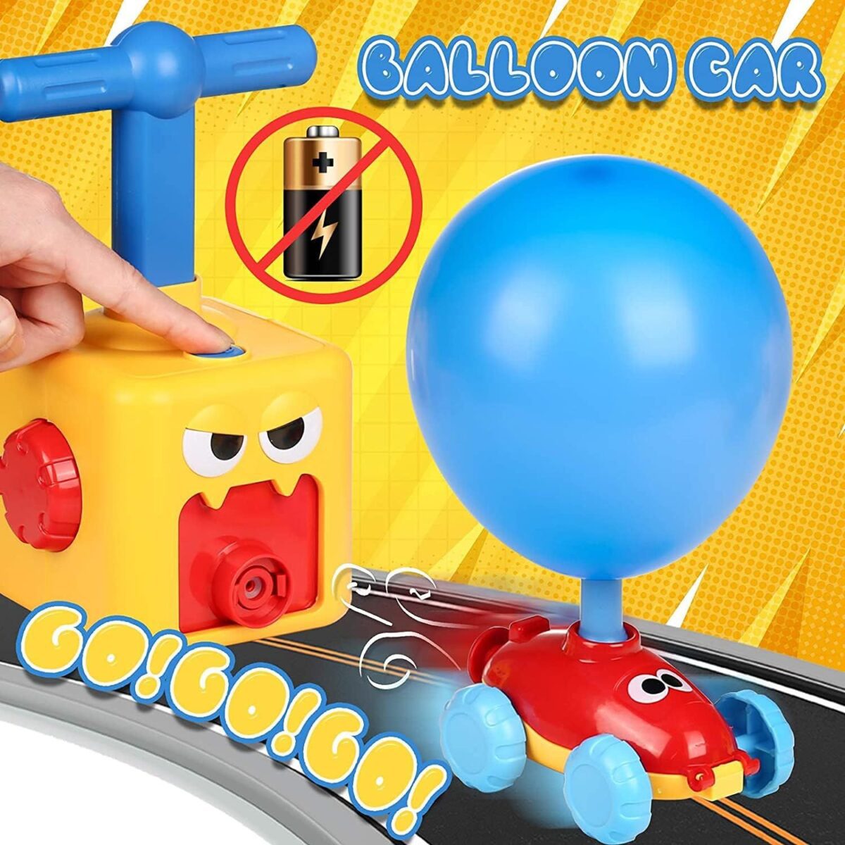 Car Balloon  Air Power Toy Powered Balloon Launch Tower Balloon Car Toys for Kids - Image 1