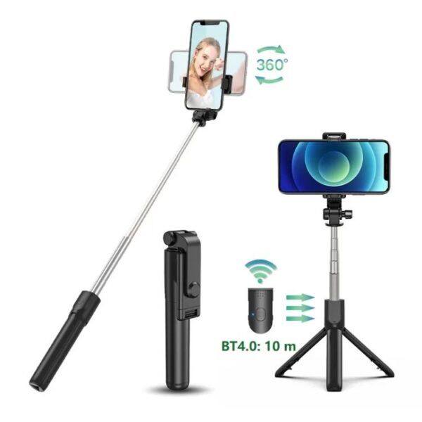 Best 3IN1 Wireless Selfie Stick R1 WITHOUT LIGHT R1S WITH LIGHT Tripod Stand and Bluetooth Shutter for TikTok Youtube Vlogging Photography Traveling
