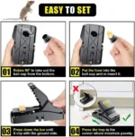 Pest Control Catcher Automatic Spring Reusable Plastic Black Rat Mice Mouse Traps - Image 3