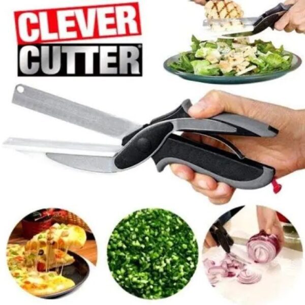 Clever Cutter Crockery 2 in 1 Knife Cutting Board Utility Cutter Stainless Steel Crockery Mall Multi Function