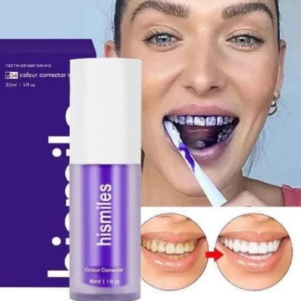 Hismile V34 Purple Whitening Toothpaste Remove Stains Reduce Yellowing Care For Teeth Gums Fresh Breath Brightening Teeth