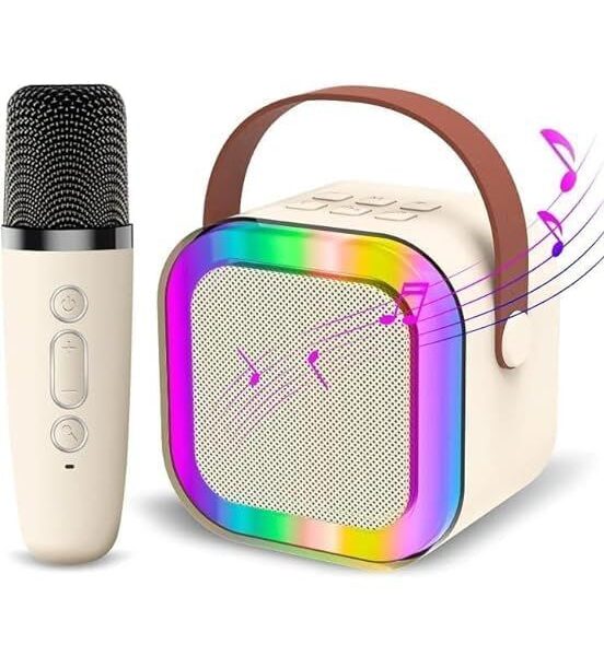 K12 Microphone Karaoke Bluetooth Speaker RGB Light Two 5W Speakers Sound Subwoofer Boombox Support Multiple Input Modes