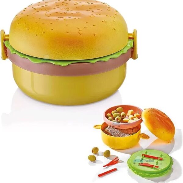 Kids Lunch box tiffin box for school burger shaped meal it box large lunch box