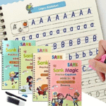 Kids Reusable Practice Copybook Handwiriting Workbook-Reusable Writing Practice Book Educational Toys for Boys Girls Gift