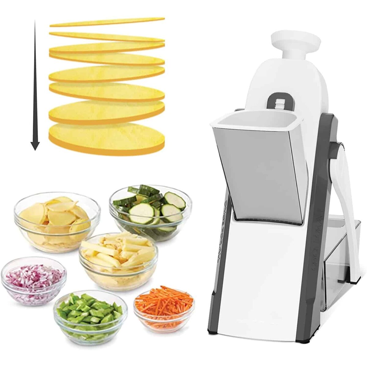Mandoline Vegetable Cutter Chopper Adjustable Multi-function Vertical Vegetable Cutter - Image 1