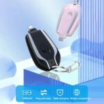 Portable Keychain Charger 1500mAh  Ultra-Compact Mini Battery Pack Fast Charging Backup Power Bank