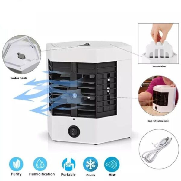 New mini refrigeration air conditioning fan household desktop small spray air cooler USB portable mobile cooling fan
