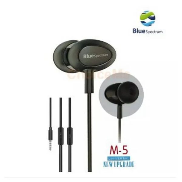 Original Blue Spectrum M5 M-5 M 5 Handfree Stereo Earphones High Base HandsFree EarPhone  handfree for gaming  handfree for pubg with mic  best fo gamers