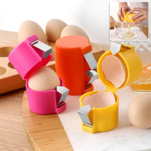 Portable Egg Opener Handheld Cracking Egg Opening Tool for Kitchen Cooking Baking Accessories Reusable Eggshell Separator