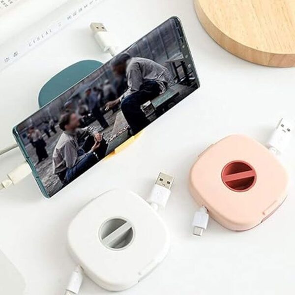 Portable Rotatable Data Cable Organizer and  Mobile Stand