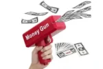 Playing Spray Money Toy Gun Prop Money Gun Rain Money Gun (color red) - Image 4