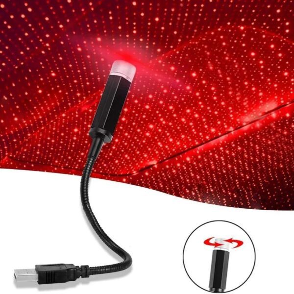 Romantic LED Car Roof Star Night Light Projector Atmosphere Galaxy Lamp USB Decorative Lamp Adjustable Auto Interior Decor Light