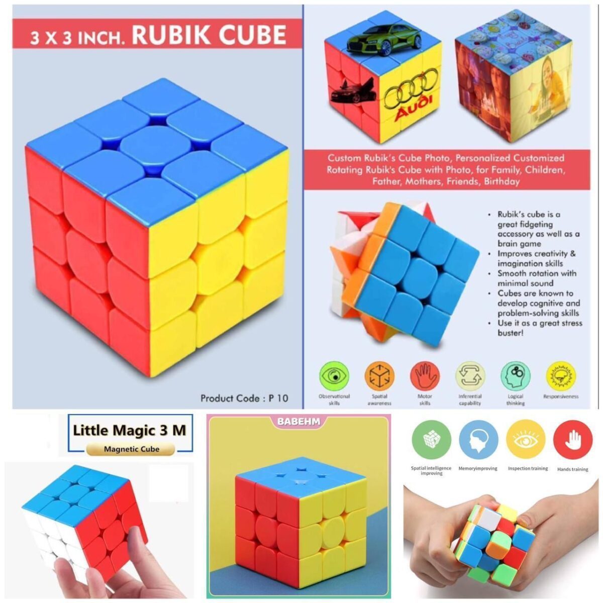 Rubik Cube Stickerless Qiyi Warrior Rubiks Cube Magic Speed Cube Puzzle Toys Rubik's Cube Memory and Responsiveness Rubik Cube Concentration Rubic Cube Rubix Cube - Image 1