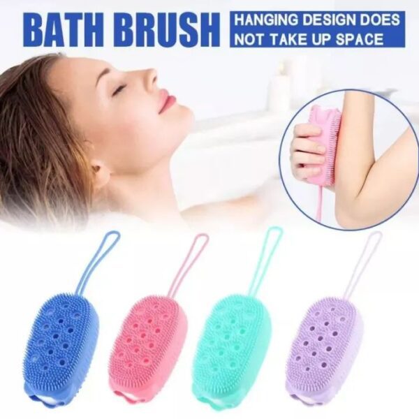 Silicone Body Scrubber Bath Sponge 2 in 1 Exfoliating Body Brush Loofah Shower Sponge for Women Men and kids