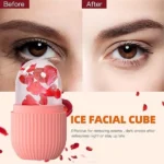 Silicone Cube Tray Shape Face Facial Ice Roller | Massage Face Roller | Frozen Facial Reusable Ice Face Roller Skincare Tool ( Random colors) (Lc) - Image 3