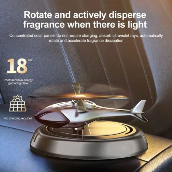 Solar Car Air Freshener Helicopter Auto Aromatherapy Sun Light Energy Rotation Car Inside Fragrance Ornaments Car Aroma Diffuser