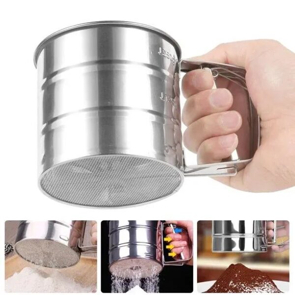Stainless Steel Mesh Net Flour Sifting Powder Sifter Sieve Strainer Cake Baking Decorator Kitchen