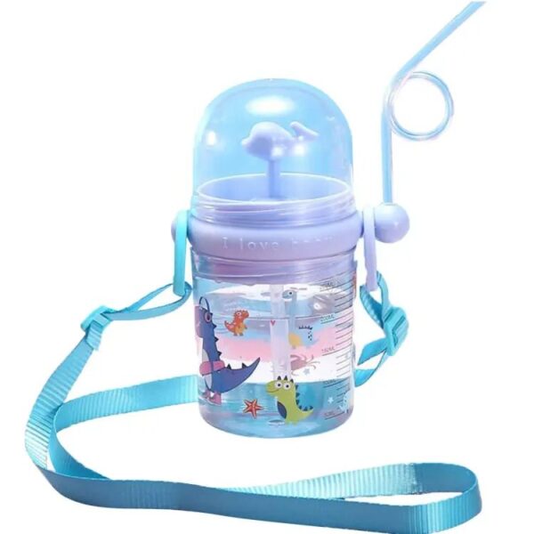 Water Cup Drop Proof Strap Design Plastic Whale Spray Drinking Cup for Children
